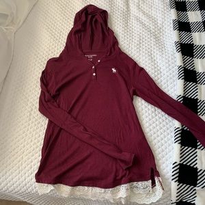 abercrombie kids burgundy sweater